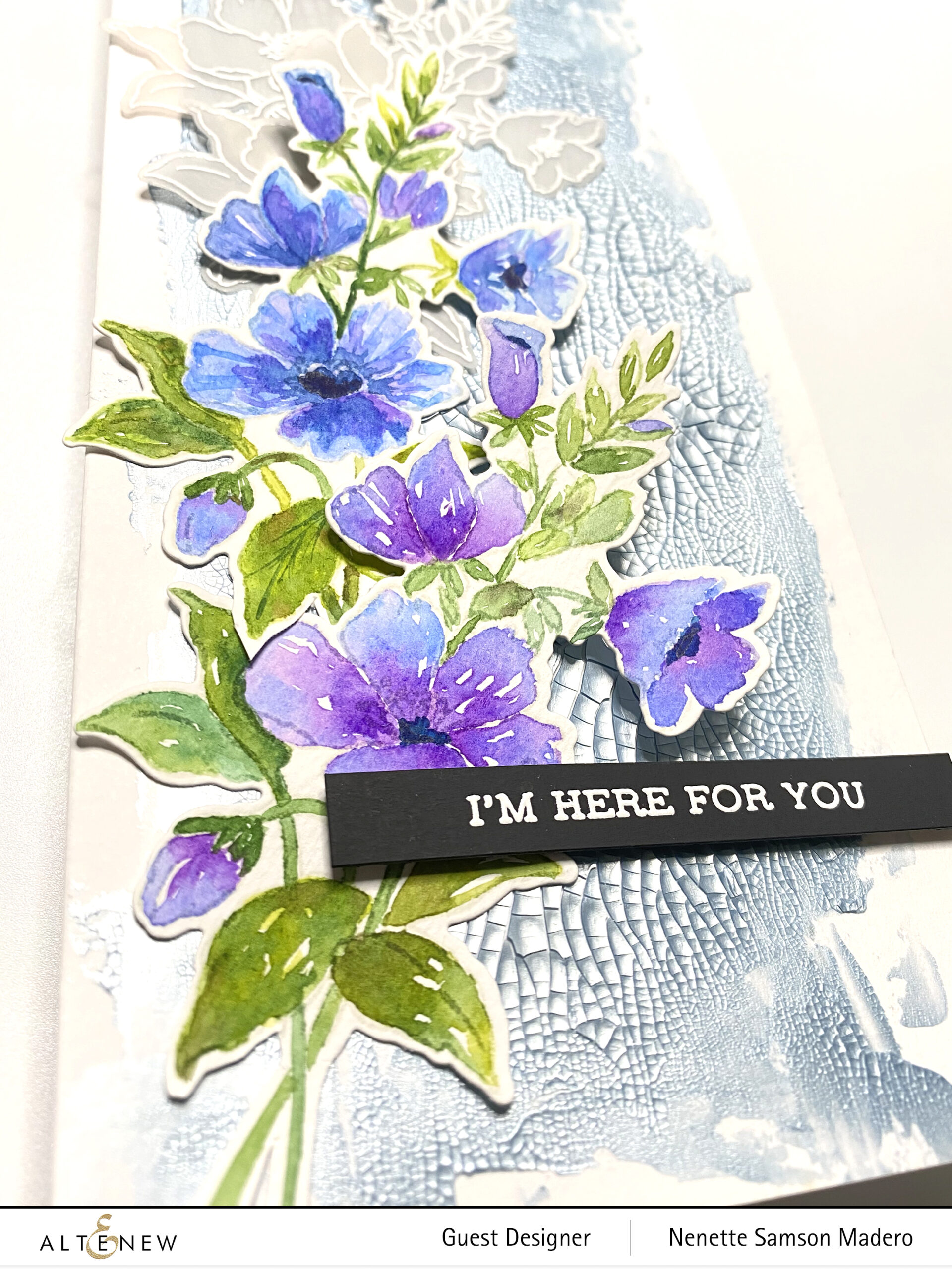 Altenew- Clematis Montana Mini Stamp Set – Just a Note by Justin